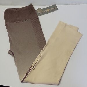 New Balance Women's Stylish Brown and Cream Leggings